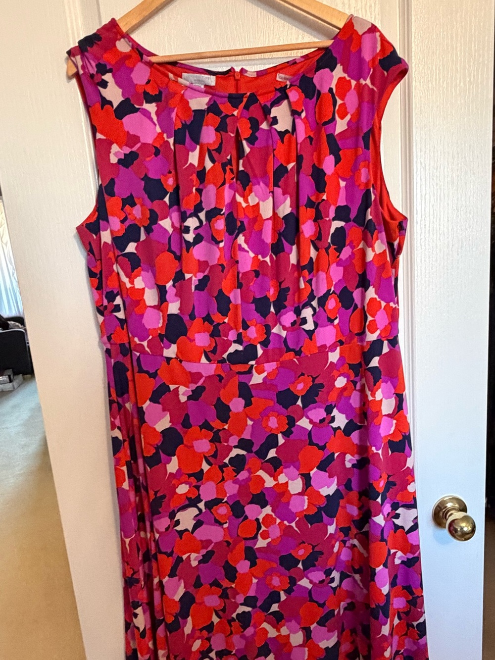 London Times Bold Floral Sheath Dress - Red, Pink & Purple